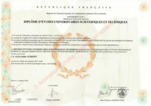 Diplôme DEUST ADECS d'Alexandre Aumont